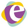 Ein Logo mit einem stilisierten Buchstaben 'E' in Weiß, umgeben von einem mehrfarbigen Kreis mit gelben, lila und cyan Segmenten.