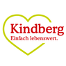 Das Kindberg-Logo zeigt ein Herz mit dem Schriftzug 'Einfach lebenswert' in Rot. Das Herz ist grün umrandet.