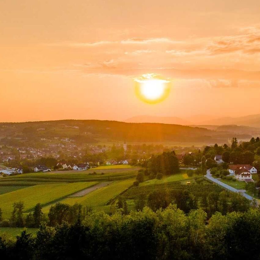 Bild enthält, Nature, Outdoors, Countryside, Rural, Sky, Farm, Building, Horizon, Aerial View, Vineyard