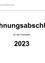 Dokument mit dem Titel 'Abrechnungsabschluss' für das Geschäftsjahr 2023 der Gemeinde Bad Schallerbach.
