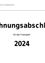 Das Gemeindedokument von Bad Schallerbach zeigt eine Finanzzusammenfassung für das Jahr 2024. Der Titel des Dokuments lautet 'Scheinungsabschluss'.