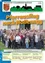 Plakat mit einer Gruppenaufnahme von Menschen vor einem Gebäude mit Text in Deutsch.