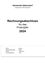 Dokument zeigt den Abschluss des Finanzjahres 2024 mit Angaben zu Region, Gemeindekennzahl, Fläche und Einwohnerzahl.