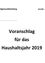 Gemeinde Sigmundsherberg. GemNr.: 31124. Bezirk: HORN. Fläche: 1.659. Vorschlag für das Haushaltsjahr 2019.