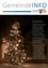 Ein beleuchteter Weihnachtsbaum steht prominent vor einem dunklen Hintergrund. Der Text in Deutsch, wahrscheinlich aus einem Gemeinderundbrief, erwähnt das Ende von 2020 und dankt Gemeindemitgliedern für ihr Engagement.