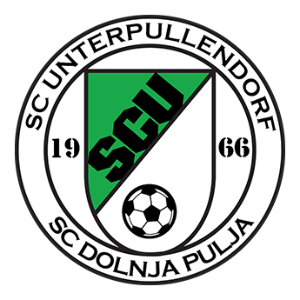 Das Logo des Fußballvereins SC Unterpullendorf zeigt einen Fußball, die Nummer 19 und den Text SC Dolnja Pulja. Der Vereinsname ist in einem kreisförmigen Format dargestellt.