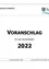 Ein Dokument zeigt einen Vorschlag für das Haushaltsjahr 2022. Es enthält Details wie die Fläche von 77,50 Quadratkilometern und eine Gemeindekennzahl von 21002. Die Einwohnerzahl basiert auf der letzten Volkszählung vom 31.10.2020.
