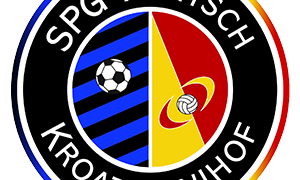 Das Logo zeigt einen Fußball und einen Volleyball, mit dem Text 'SPG NIKITSCH KROAT. MINIHOF' und den Farben Blau, Rot und Gelb.