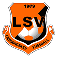 Das Logo des LSV Leferinger SV Fußballvereins, gegründet 1979, zeigt einen Wappenschild mit einem orange-weißen Fussball auf grauem Hintergrund.
