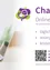 Eine Werbung für Chat-B Online-Hilfe, täglich und anonym verfügbar. Ein QR-Code ist vorhanden, um einen Live-Chat mit einem Berater zu starten. Die Website ist www.promentesteiermark.