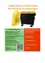 Das Bild zeigt ein Poster mit einem gelben Sack und einem schwarzen und gelben Container. Es enthält Listen mit akzeptablen und nicht akzeptablen Artikeln für die Entsorgung, mit Kategorien wie Kunststoffverpackungen, Metallverpackungen und Styropor. Ein QR-Code wird für weitere Informationen bereitgestellt.