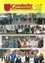 Bilder eines Gemeindefestes in Gersdorff, Deutschland, mit Menschen, Fahrzeugen und einer Gruppe von Kindern in Kostümen mit einer Tafel im Hintergrund.