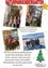 Vier Collagen von Kindern und einem Weihnachtsbaum, einer Gruppe von Kindern draußen im Schnee, einem Kerzenkranz und einem Weihnachtsbaum mit Sternen.