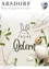 Ein weißer Hintergrund zeigt ein Hasenlogo, Ostereier und Blätter. Die Worte 'FROHE OSTERN' sind in Schwarz geschrieben.