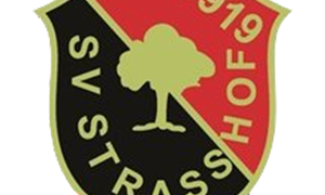 Ein schwarz-roter Schild mit einem Baum in der Mitte, den Worten 'SSV HOF' auf der linken Seite und '1919' auf der rechten Seite.