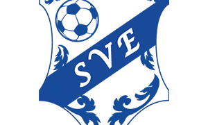 Das Logo zeigt ein Wappendesign mit einem Fußball in der Mitte, den Buchstaben 'SVE' deutlich angezeigt und einem blauen Streifen oben auf schwarzem Hintergrund.