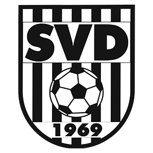 A black and white soccer emblem displays the letters SVD above a soccer ball and the year 1969 below it.