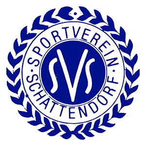 Das Logo des Sportvereins Schattendorf mit einem kreisförmigen Emblem, das die Buchstaben SVS in der Mitte und ein Kranzdesign darum herum aufweist.