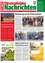 The image shows a newspaper article with two main headlines. The first headline is about a walking event in Firstenfeld, organized by the community. The second headline discusses the digital future of the Ortstein Schau. The article includes images of people, possibly participants of the event, and mentions of various activities and community engagement.