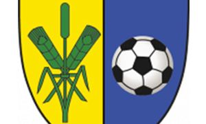 The emblem of SV Langenrohr features a shield divided into yellow and blue sections. On the left, there is a stylized green wheat stalk. On the right, a soccer ball with a black and white pattern is positioned. The text 'SV LANGENROH' is written above the shield in bold.