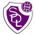 A purple shield with a white 'SPL' monogram and a volleyball above it, set against a black and pink background.
