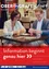 Zwei Personen sitzen in einem Café an einem Tisch und lächeln. Sie halten Getränke und der Tisch hat Essen und Papiere. Ein roter Banner sagt 'Information beginnt hier'. Das Bild ist aus Ausgabe 1/2021 von Marktgemeinde.