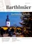 Ein festliches Bild zeigt Menschen um einen geschmückten Weihnachtsbaum und Stände, mit einem Kirchturm im Hintergrund. Der Text lautet 'Barthlmaer Advent' und 'An zwei Wochenenden Adventstimmung der Extraklasse Seite 4.'