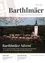 Ein Plakat für das Gemeindemagazin von Sankt Bartholomä. Es zeigt einen Adventmarkt rund um eine Kirche mit einem Weihnachtsbaum in der Mitte, unter einem mondbeschienenen Himmel.