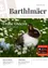Ein Hase sitzt in einem Feld von Gänseblümchen mit Ostereiern, mit der Zeitschrift 'Barthlmaer' oben links sichtbar. Der Text 'Frohe Ostern' und 'wunscht das Gemeindeteam' ist oben geschrieben. Das Zeitschriftenlogo befindet sich oben in der Mitte. Unten stehen zwei Texte: 'Natur im Garten' und 'Tanjia Venier'. Unten rechts steht ein Text, der 'Osterreichische Post AG Info. Mail Public Entgelt bezahlt' lautet.