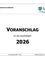 Das Dokument präsentiert einen Vorschlag für das Haushaltsjahr 2026, speziell für Feldkirchen in der Region Kärnten, Österreich. Es enthält Details wie die Fläche und die Bevölkerungszahl vom 31. Oktober 2024.