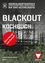 Ein Poster mit dem Titel 'Blackout Kochbuch' zeigt eine Silhouette von Kraftwerken in Schwarz-Weiß. Unter dem Titel steht in einem roten Kreis 'Ohne Mampf kein Kampf!' mit einem dreieckigen Muster am unteren Rand.