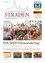 Plakat für die Straden-Zeitschrift Ausgabe 4, Oktober 2025. Die Titelseite zeigt eine große Menschenmenge um Musiker herum, mit Gebäuden und Bäumen im Hintergrund. Der Text "EDLSEER-Fanwandertag am Himmelsberg in Straden" ist prominent angezeigt.