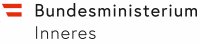 Das Bild zeigt das Logo des Bundesministeriums des Inneren mit einem roten und weißen Symbol und dem Text 'Bundesministerium Inneres' in Schwarz.
