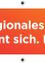 Ein orangefarbener Banner zeigt weißen Text in einer fetten, serifenlosen Schriftart. Es heißt 'Regionales Eignet sich. Mit'. Der Hintergrund ist einfarbig orange mit einem weißen Rand.