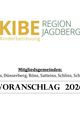 Das Bild zeigt ein Logo für ein Kinderbetreuungsprogramm namens KIBÉ REGION JAGDBÉRG. Es enthält eine Liste der teilnehmenden Gemeinden, gefolgt von einem Vorschlagsdatum von 2026.