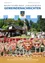 Plakat für Hochschlosskirtag am 1. Juli 2018 mit einer Kirche und einem Markt mit herzförmigen Keksen, die hängen.