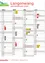 Das Bild zeigt den Abfallkalender 2026 für Langenwang. Er enthält Spalten für Februar, März, April, Mai und Juni, mit Zeilen, die die spezifischen Tage für die Abfallsammlung detailliert beschreiben. Der Kalender enthält auch Symbole und Zahlen, die verschiedene Arten von Abfallsammlungstagen anzeigen.