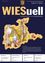 Plakat für die Marktgemeinde Wies im Tal der Weißen Sulm. Es zeigt farbenfrohe Ostereier und eine Karte der Gegend. Der Text wünscht allen GemeindebewohnerInnen ein frohes Osterfest.