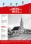 Die Titelseite einer Gemeindezeitung zeigt eine alte Kirche mit Turm und Spitze, einem roten Rand und verschiedenen Textboxen mit Informationen über Gemeindeaktivitäten, Schulnachrichten und kulturelle Veranstaltungen.