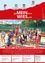Ein Plakat für das Kinder- und Jugendsommer-Event 2021 in Polling-Brunn und Wies. Es zeigt eine Gruppe von Kindern und Erwachsenen, die am Strand Sport treiben. Der Text 'Mein sam Wiesuell' ist oben prominent angebracht.