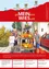 Eine Gruppe von Kindern steht neben einer mit Kürbissen beladenen Holzleiter vor einem roten Auto und einem Gebäude. Das Bild hat einen roten Hintergrund mit dem Text 'ge MEIN sam WISE uell'.