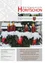 Plakat für die Gemeinde Horitschon und Unterpetersdorf, mit einem verschneiten Weihnachtskranz mit roten Kerzen, Öffnungszeiten von Montag bis Donnerstag von 12:00 bis 16:00 Uhr und dem Wunsch eines glücklichen neuen Jahres.