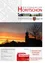 Poster für die Horitschon Gemeinde zeigt einen Sonnenuntergang mit einer Silhouette einer Kirche. Die Öffnungszeiten des Gemeindeamtes sind 7:00-12:00 und 13:00-16:00 Uhr an Montagen und Donnerstagen. Erwähntes Datum ist 04/19.