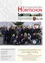 Ein Flyer zeigt eine Gruppe von Musikern vor einem Weihnachtsbaum und bewirbt die Gemeindezeitung für Horitschon und Unterpetersdorf. Der Flyer enthält Fotos der Gegend, darunter Gebäude, Landschaften und ein Wappen.