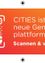 Ein orangefarbener Banner mit einem QR-Code und dem Text 'CITIES ist unsere neue Plattform. Scannen und verbinden.' erscheint. Der QR-Code ist weiß und leicht verschwommen.