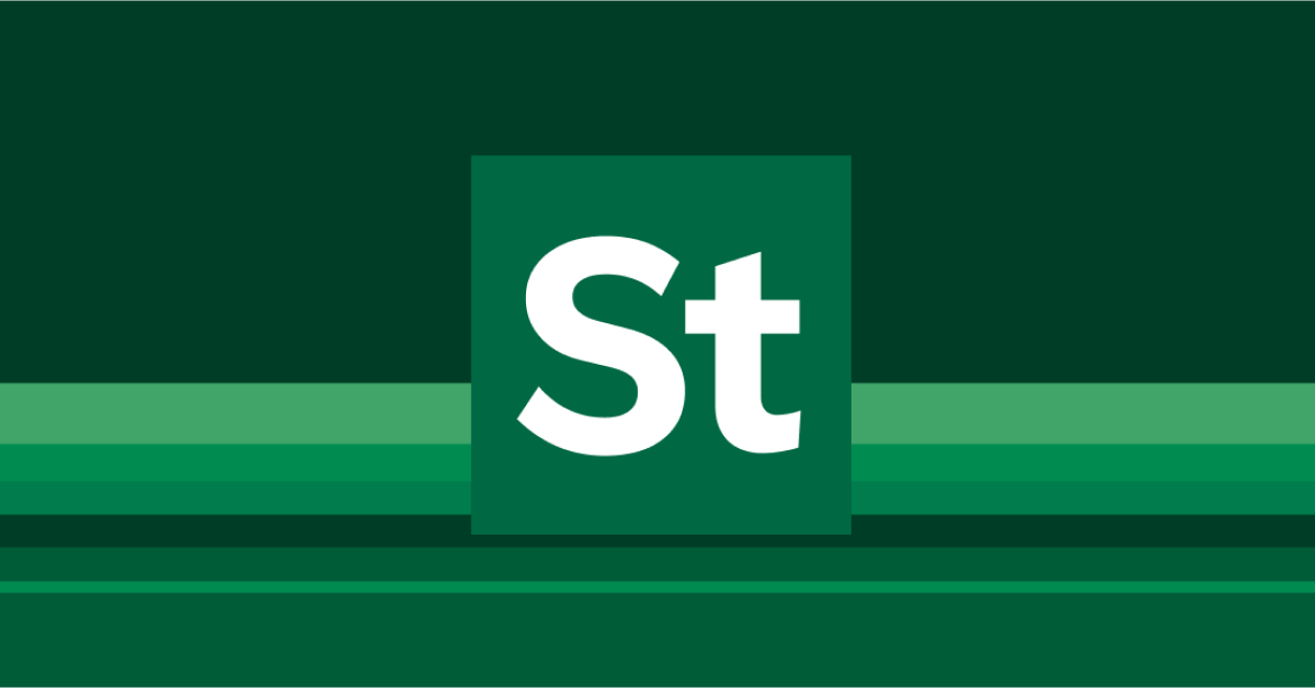 Das Bild zeigt ein quadratisches Logo mit den Buchstaben 'St' in Weiß auf grünem Hintergrund. Das Logo hat ein modernes, klares Design.