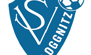 Ein blaues Logo mit einem stilisierten 'S', das sich mit einem Fußball überschneidet, darunter steht 'GLOGGNITZ' in weißer Schrift.