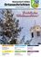 Eine Feiertagsanzeige zeigt einen schneebedeckten Weihnachtsbaum, eine Kirche und festlichen Text 'Frohe Weihnachten'. Abschnitte umfassen Gemeindeveranstaltungen, Dienstleistungen und Jugendcamps.