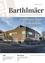 Die Titelseite zeigt das Magazin 'Barthlmaer'. Es hebt eine Veranstaltung hervor, die Eröffnungsfeier einer Volksschule am 25. April 2026. Das Bild zeigt ein modernes Gebäude mit farbenfrohen Fenstern.