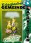 Plakat für den Gemeindebrief mit grünem Hintergrund. Es zeigt zwei Kaninchen mit Blumen, ein grünes Grasfeld und eine grüne abstrakte Figur.